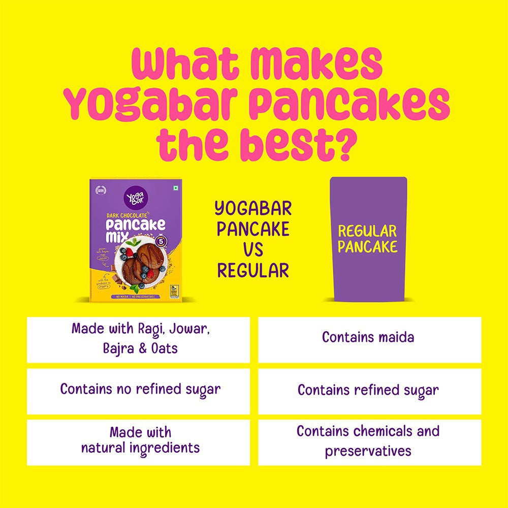 Yoga Bar Dark Chocolate Pancake Mix (No Maida, No Preservatives) : 150 g
