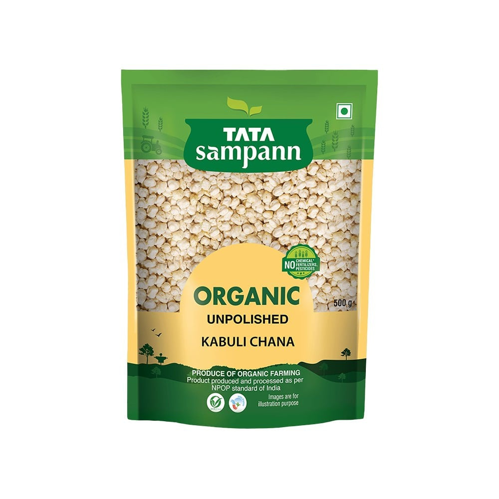Tata Sampann Organic Kabuli Chana Unpolished : 500 g