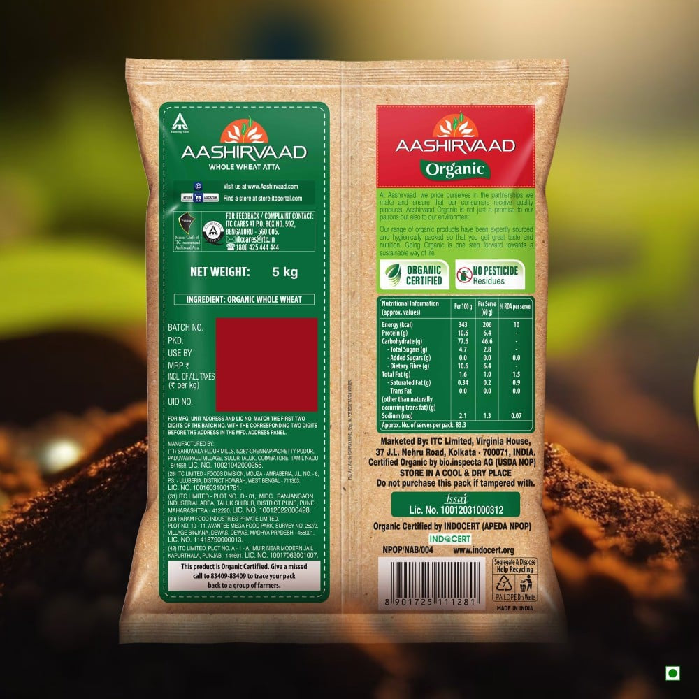 Aashirvaad Organic Atta : 5 kg