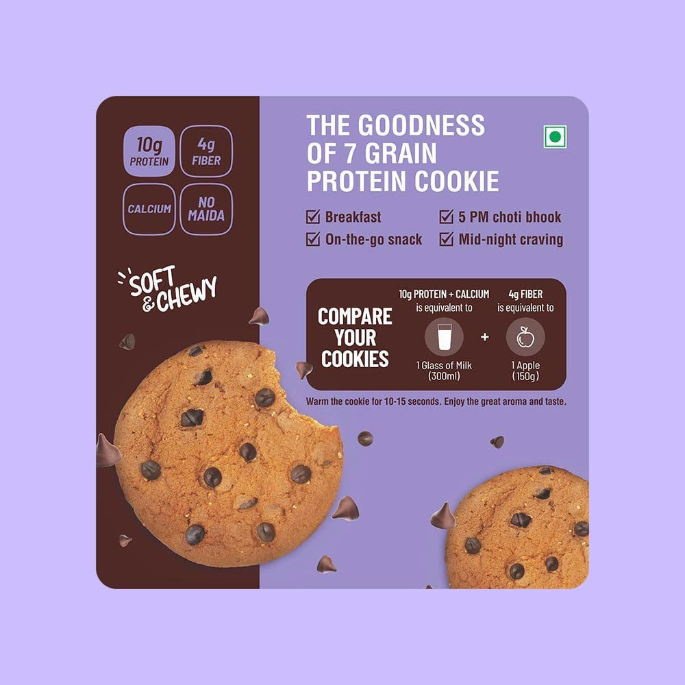 RiteBite Max Protein Choco Chips Cookies - Pack of 2 : 2 x 55 g