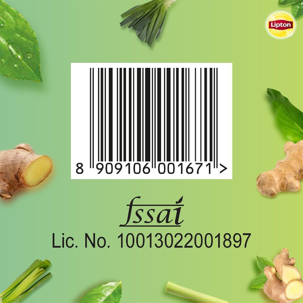 Lipton Lemongrass Ginger Green Tea Bags : 25 x 1.3 g