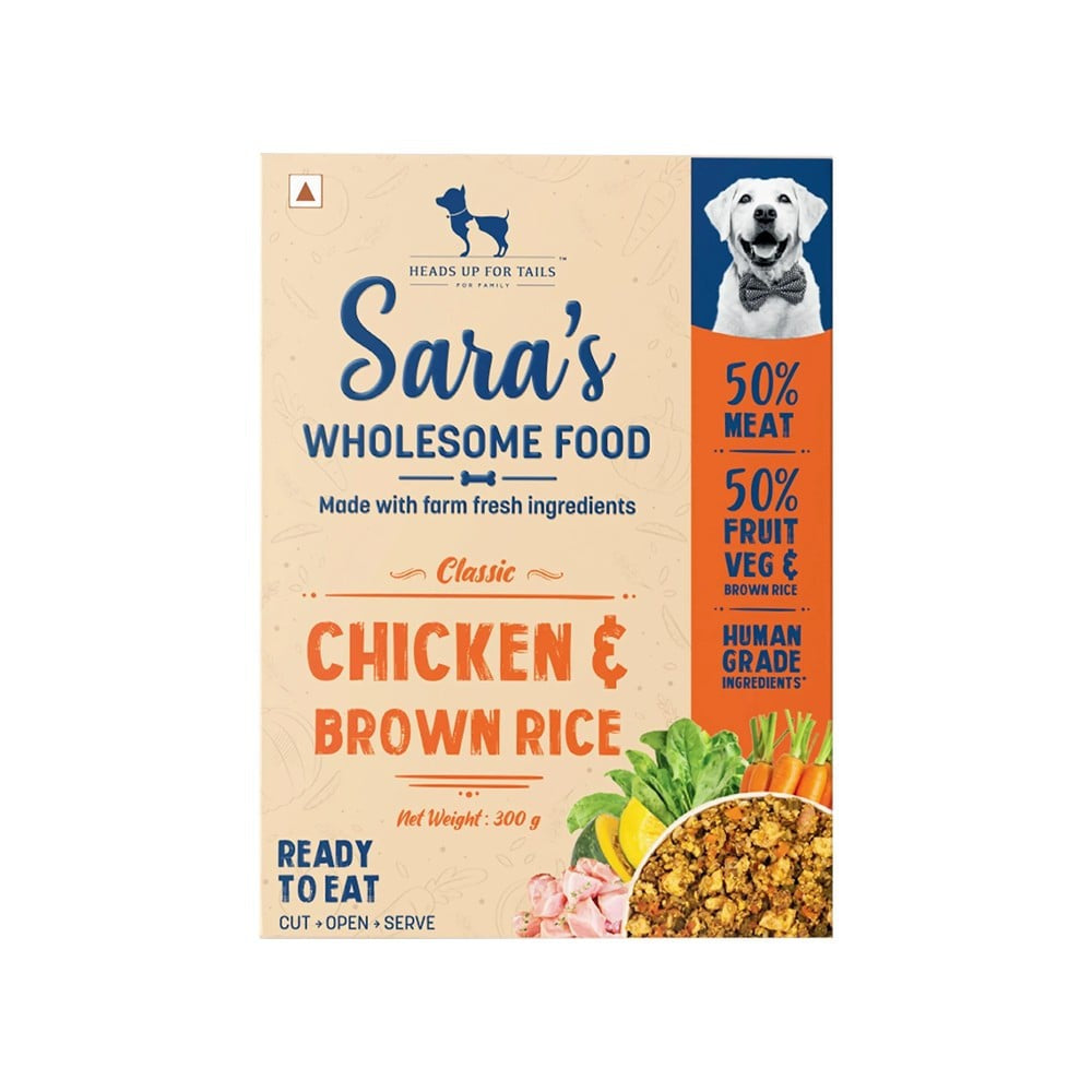 HUFT Sara's Wholesome Classic Paneer & Veggies Dog Veg Food + Sara's Wholesome Dog Food - Chicken & Brown Rice Combo : 300 g + 300 g