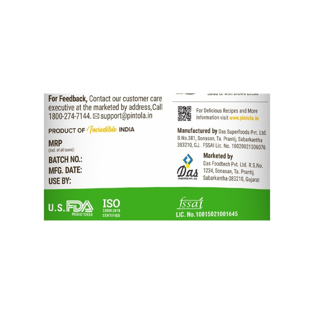 Pintola All Natural Crunchy Peanut Butter (Unsweetened) - Pack of 2 : 2 x 350 g