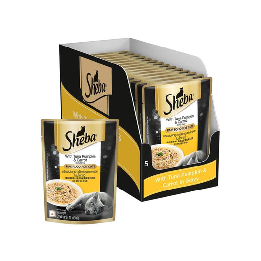 Sheba Adult Wet Cat Food (Tuna Pumpkin & Carrot in Gravy) : 14 x 70 g