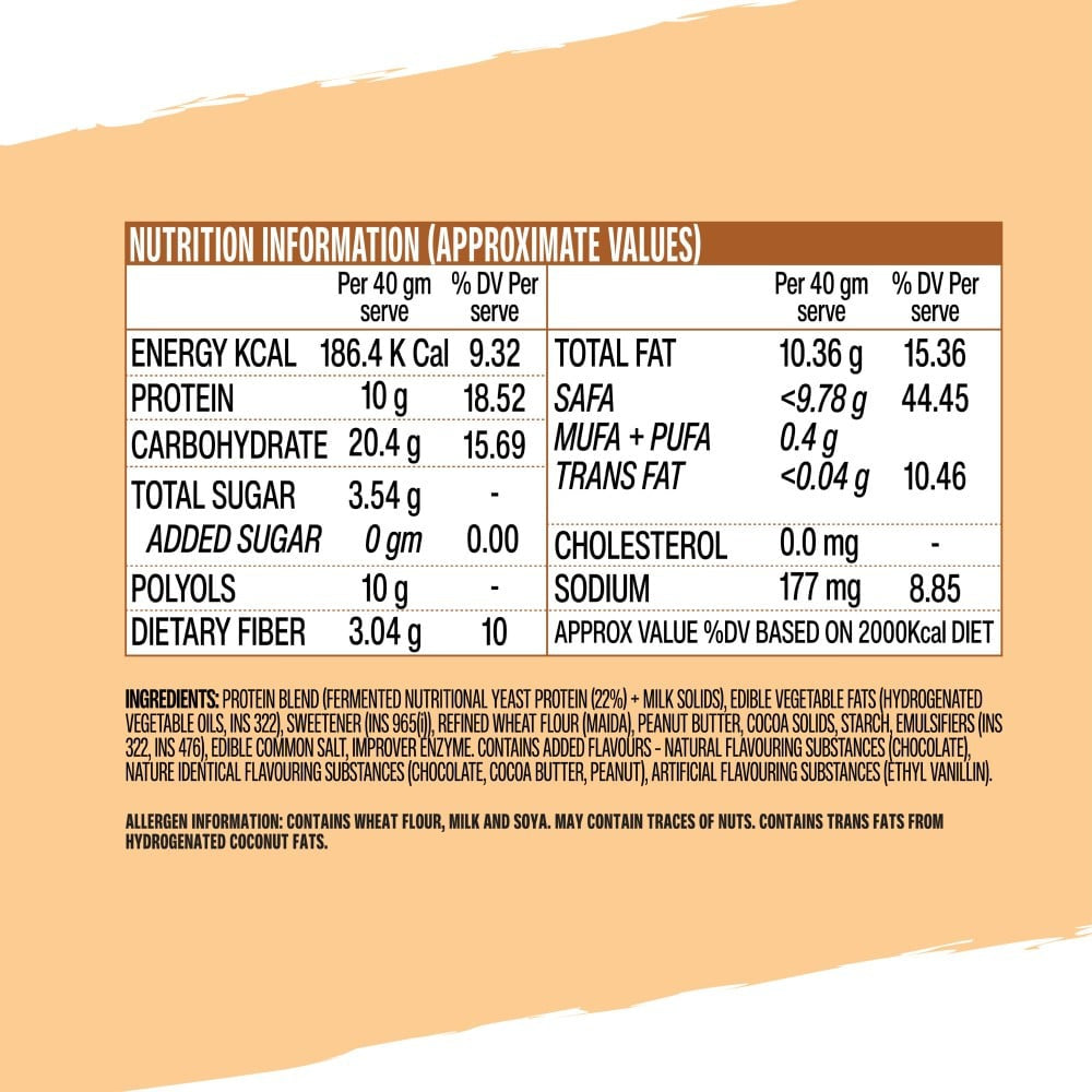 SuperYou Choco Peanut Butter Wafer Protein Bar - Pack of 4 : 4 x 40 g