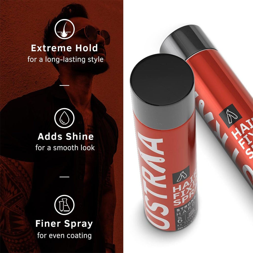 Ustraa Fixing Men's Hair Spray (Strong Hold) : 250 ml