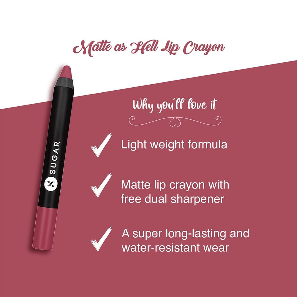 SUGAR Matte As Hell Lip Crayon (Honey Rider 28) : 2.8 g