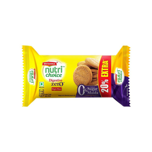 Britannia NutriChoice Digestive Zero High Fiber Biscuit, with No Added Sugar : 100 g