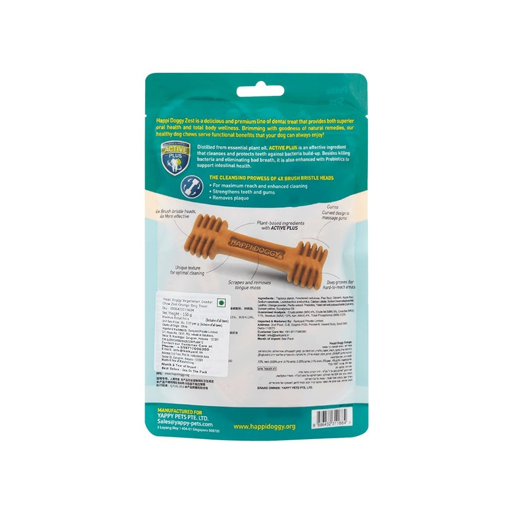 Happi Doggy Chew Zest Dental Treat (Apple) + Chew Zest Dental Treat (Orange) Combo : 150 g (18 pieces) + 150 g (18 pieces)