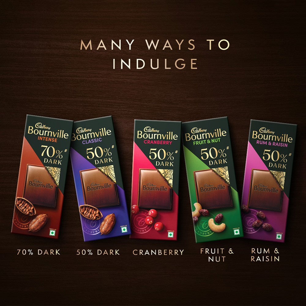 Cadbury Bournville Cranberry Flavoured Chocolate Bar : 80 g
