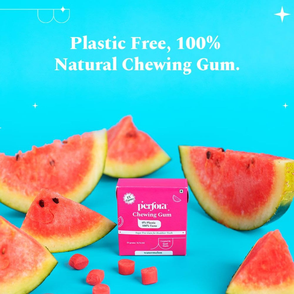 Perfora Plastic Free Watermelon Chewing Gum : 21 g