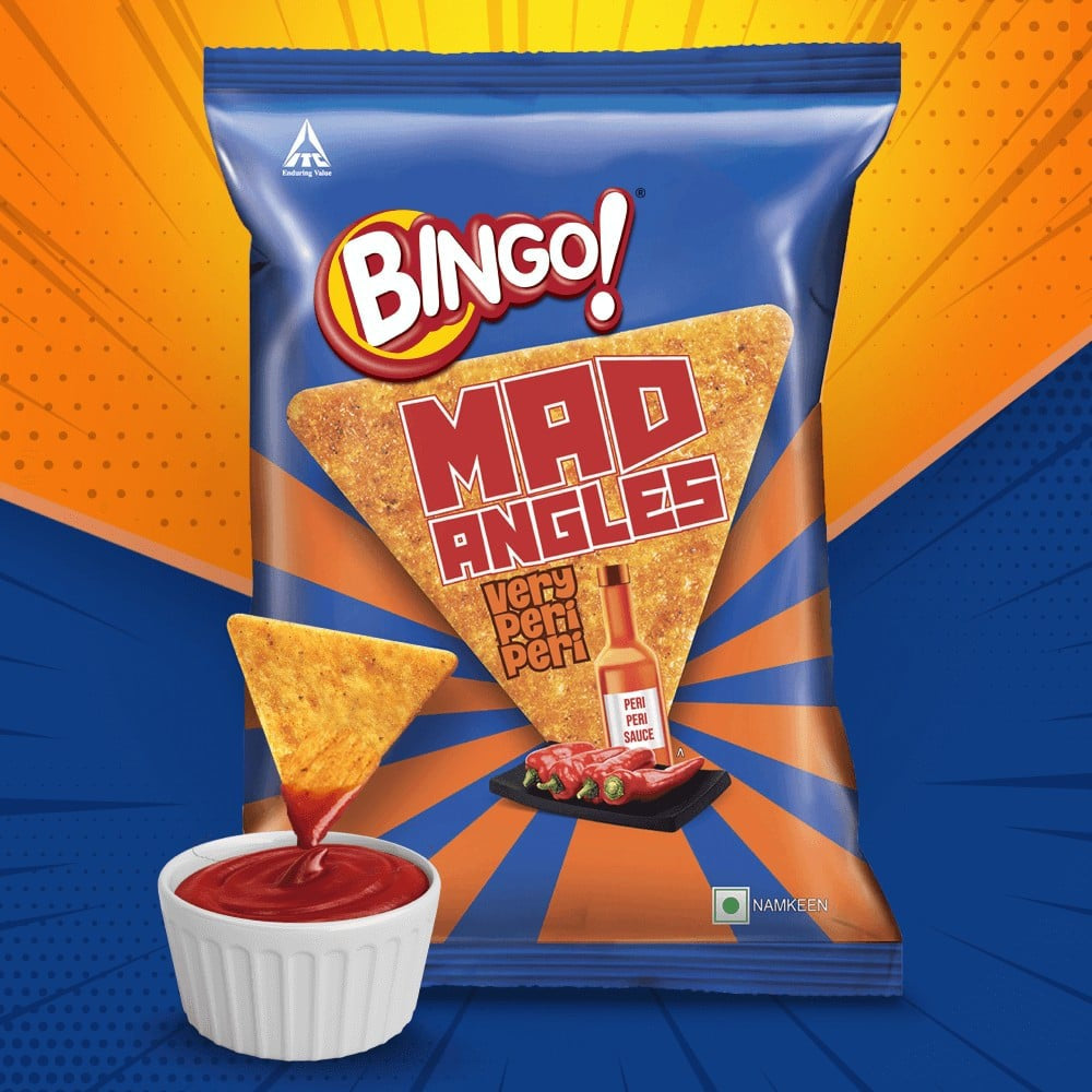 Bingo Mad Angles Very Peri Peri Crisps : 117 g