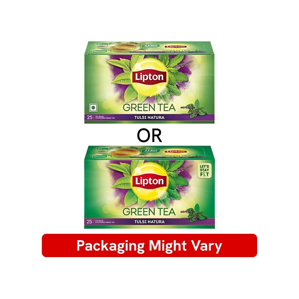 Lipton Tulsi Natura Green Tea Bags : 1 pack (25 pieces)