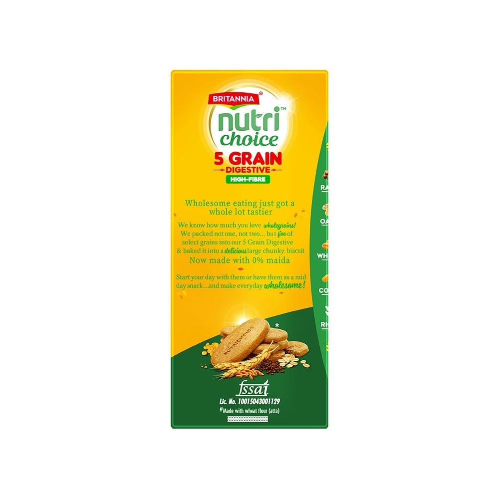 Britannia NutriChoice 5 Grain Digestive Biscuit (0% Maida) : 200 g