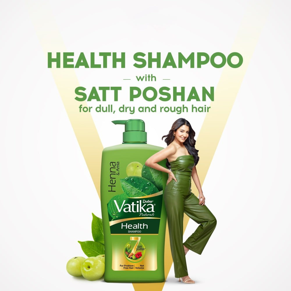 Dabur Vatika Naturals Health Shampoo with Henna & Amla : 340 ml