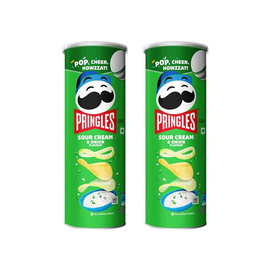 Pringles Sour Cream & Onion Potato Chips - Pack of 2 : 2 x 107 g