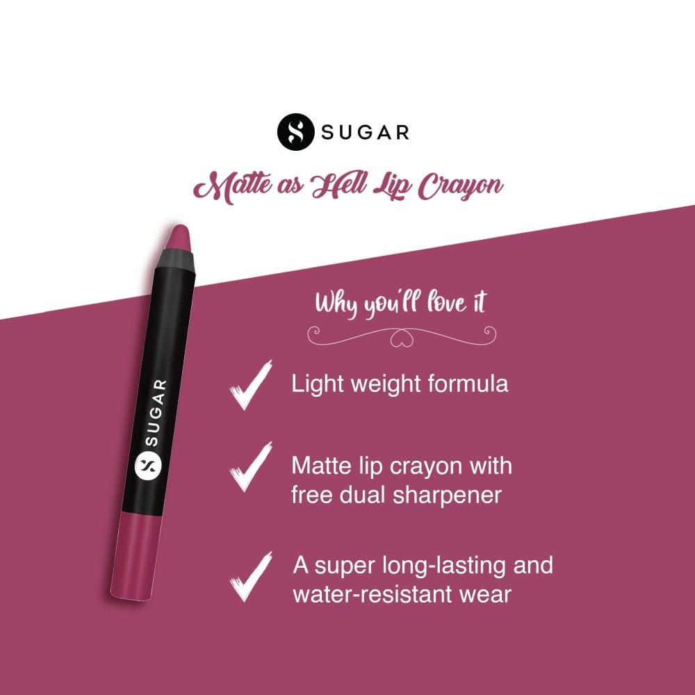 SUGAR Matte As Hell Lip Crayon (Miss Rosa 32) : 2.5 g