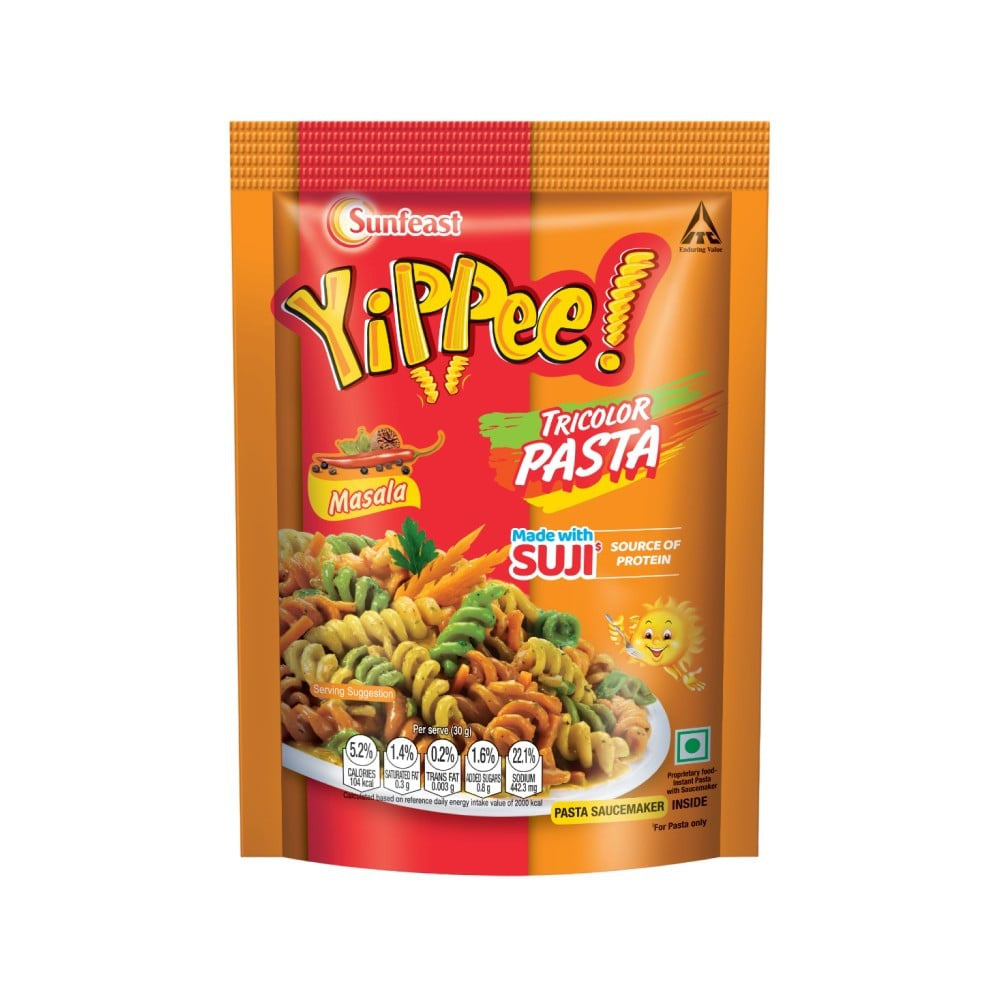 Yippee Tricolor Instant Pasta - Masala : 65 g