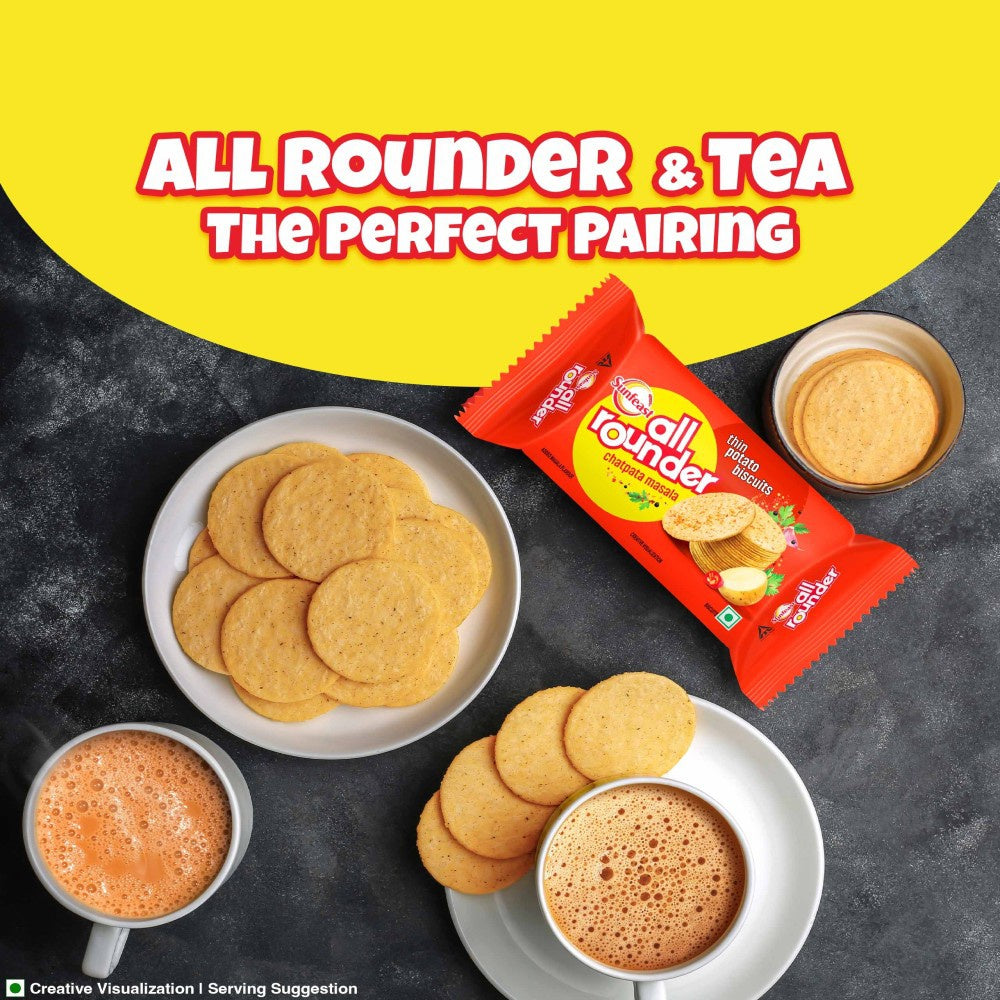 Sunfeast All Rounder Potato Biscuits with Chatpata Masala Flavour : 75 g