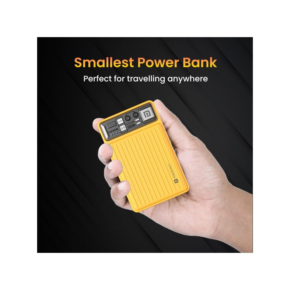 Portronics Luxcell Wireless Mini 10000 Mah Power Bank (Yellow) : 1 unit
