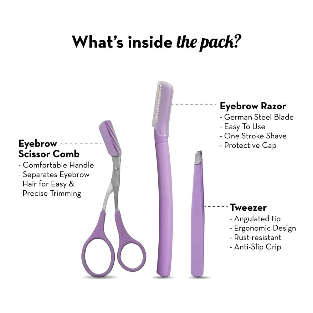 Plush 3-in-1 Eyebrow Grooming Kit : 1 pack