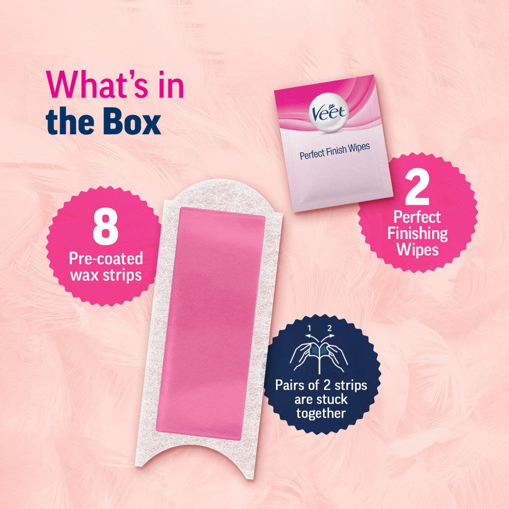 Veet Professional Ready-to-use Normal Skin Wax Strips : 1 pack (8 pieces)
