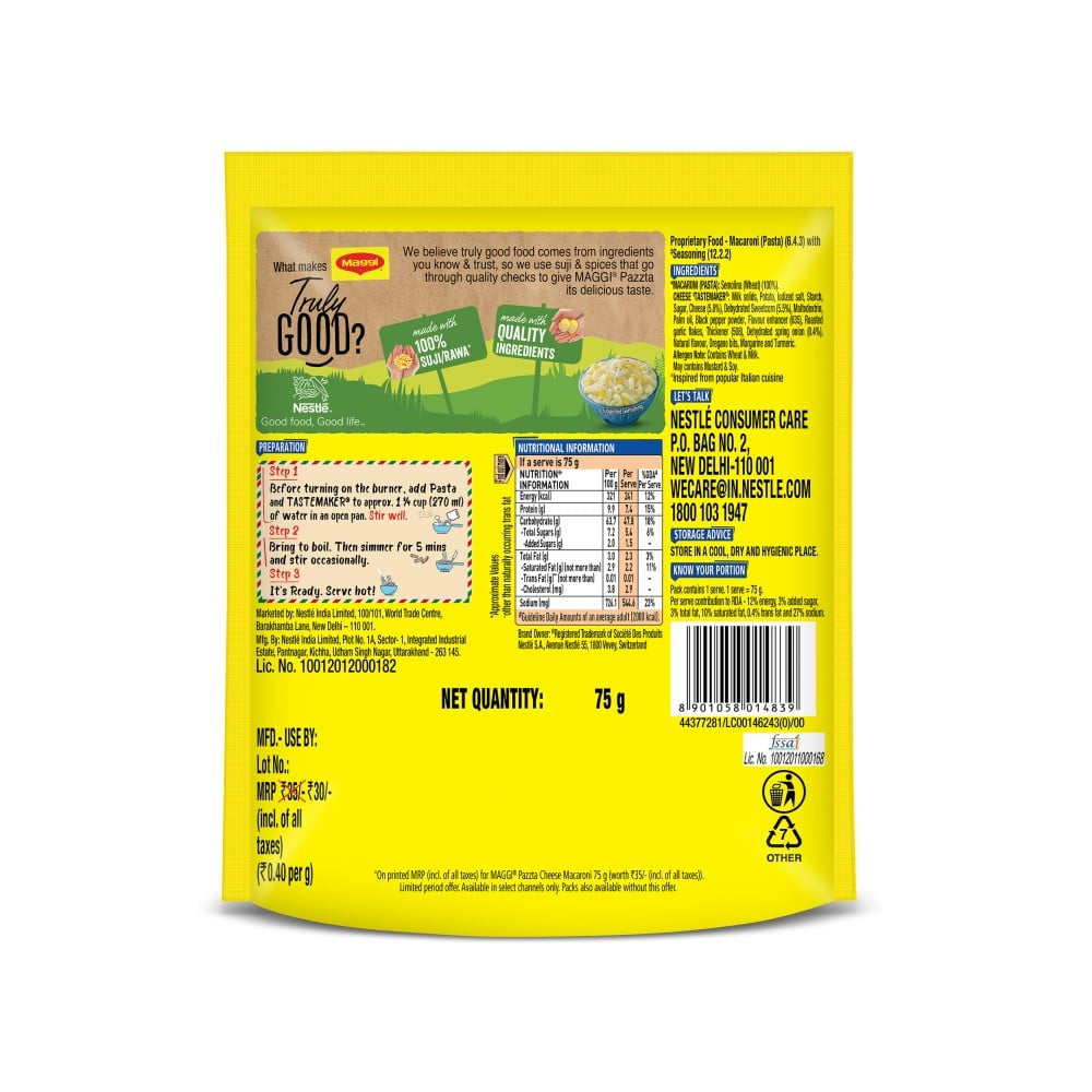 Maggi Cheese Macaroni Instant Pasta : 75 g