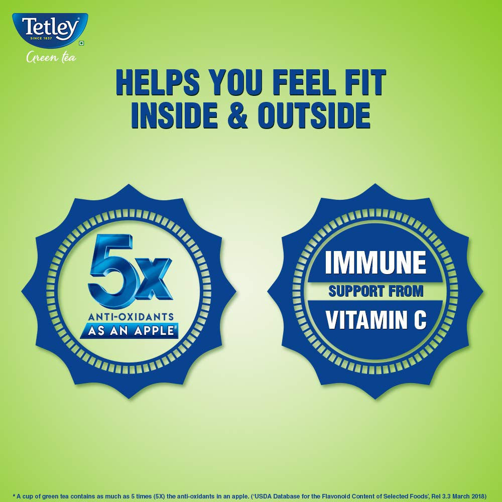 Tetley Ginger, Lemon & Mint Green Tea Bags (Immune with added Vitamin C) : 100 units