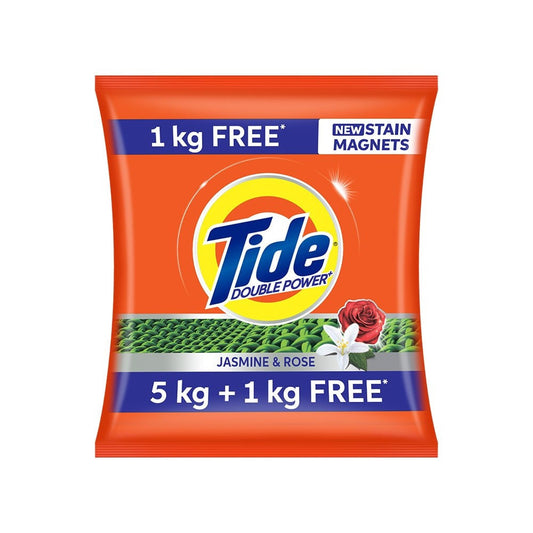 Tide Double Power Detergent Powder (Jasmine & Rose) : 5 kg + 1 kg