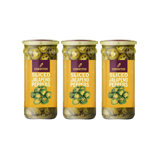 Cornitos Sliced Jalapeno Peppers - Pack of 3 : 3 x 370 ml