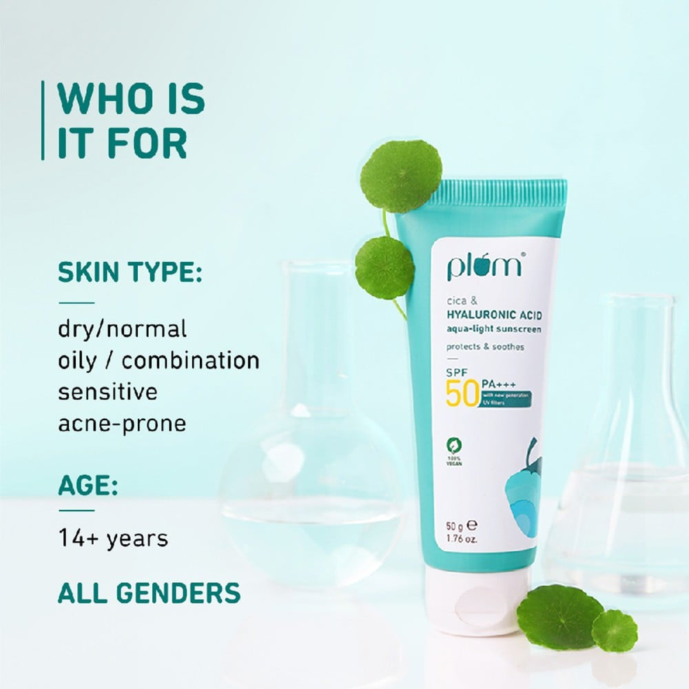 Plum Cica & Hyaluronic Acid Aqua-Light Sunscreen (SPF 50 PA+++) : 50 g