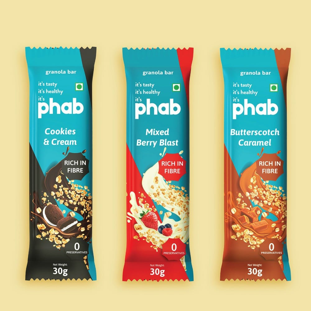 Phab Granola Bar Variety Protein Bar (Variety Pack) : 6 x 30 g