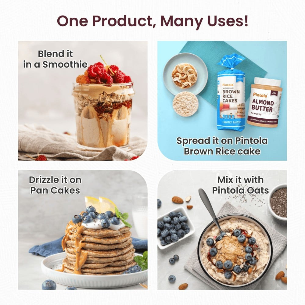 Pintola Unsweetened Creamy Almond Butter - Pack of 2 : 2 x 200 g