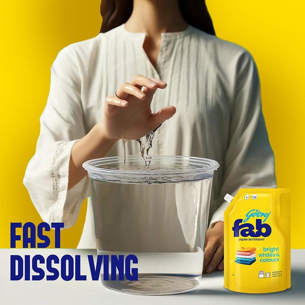 Godrej Fab Liquid Detergent Refill Pouch : 1 ltr