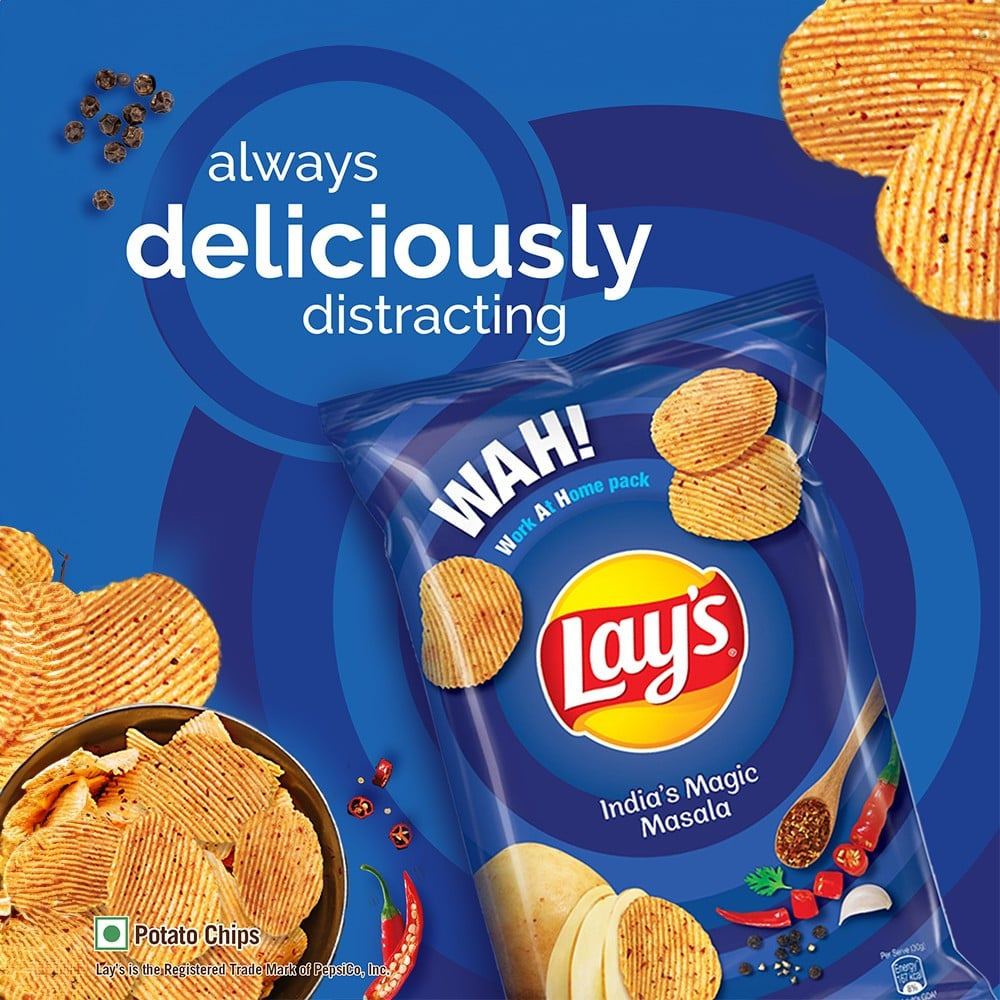 Lay's India's Magic Masala Potato Chips (143 g) - Pack of 3 : 3 x 143 g