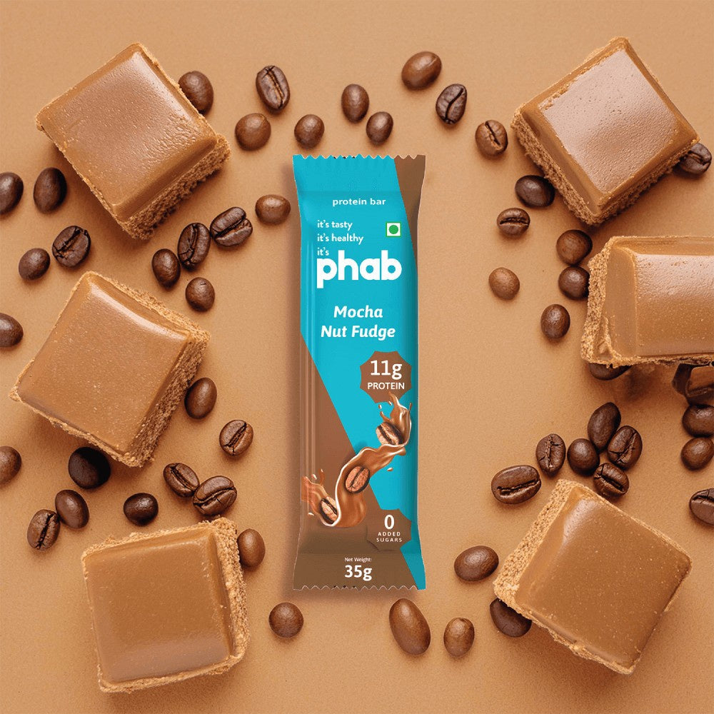 Phab Mocha Nut Fudge 11g Protein Bar : 3 x 35 g