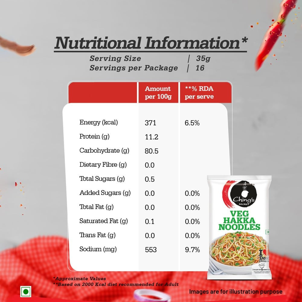 Ching's Secret Veg Hakka Instant Noodles : 560 g