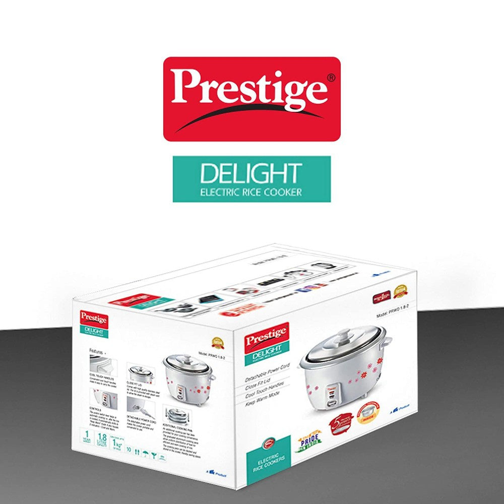 Prestige Electric Rice Cooker (700W, Prwo 1.8-2 Double Pot, White) : 1 unit