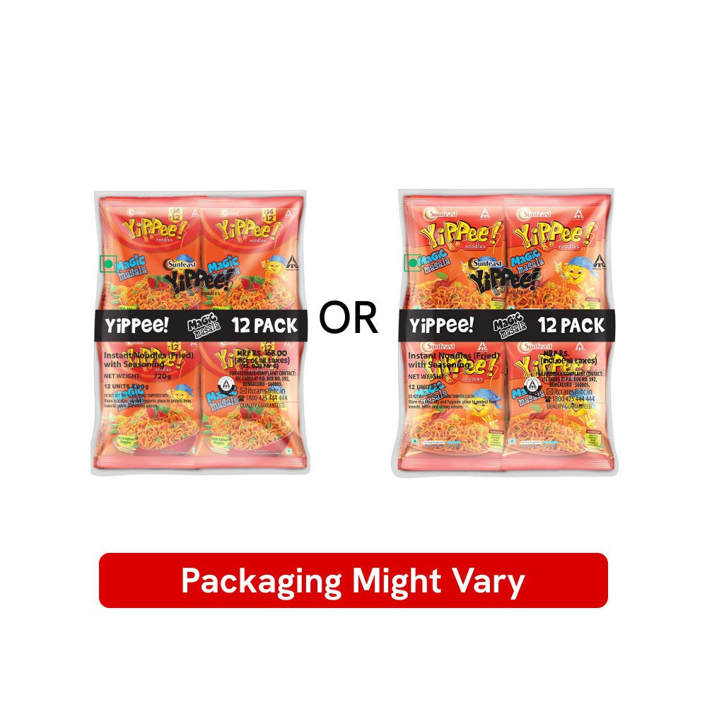 Yippee Magic Masala Instant Noodles with Added Veggies : 12 x 60 g