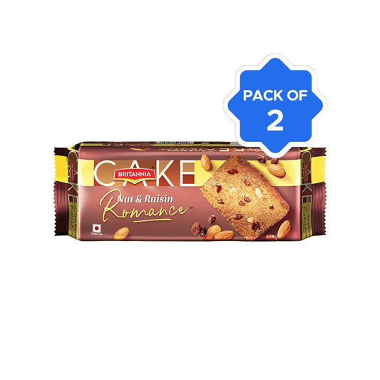 Britannia Nut & Raisin Romance Slice Cake - Pack of 2 : 2 x 140 g