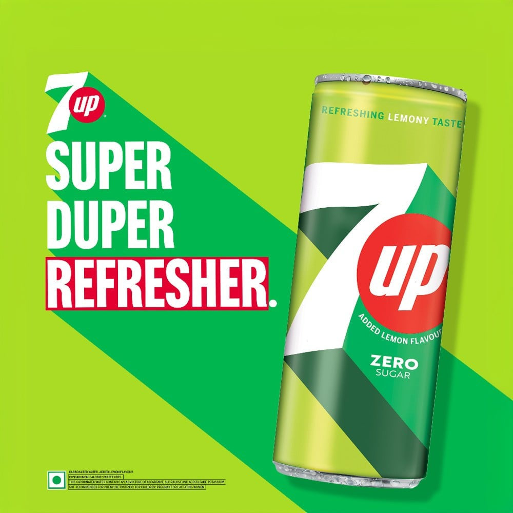 7UP Zero Sugar Soft Drink : 330 ml
