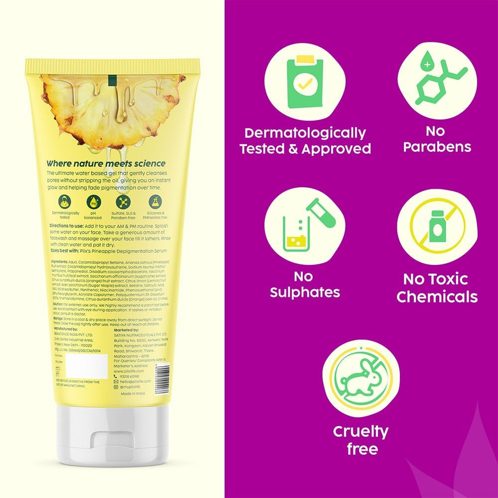 Plix Pineapple De-Pigmentation Face Cleanser : 100 ml