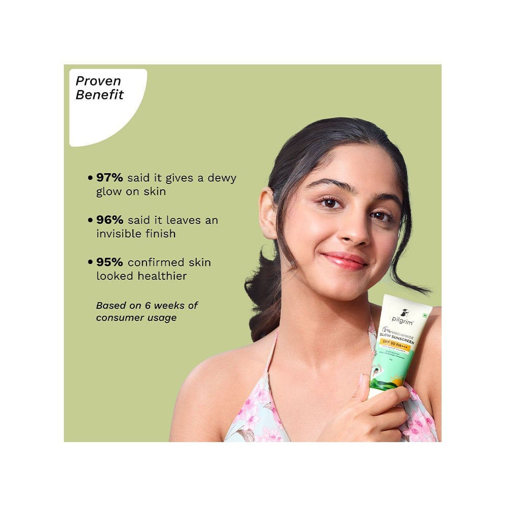 Pilgrim 2% Niacinamide Glow Sunscreen (with SPF 50 PA+++) : 50 g