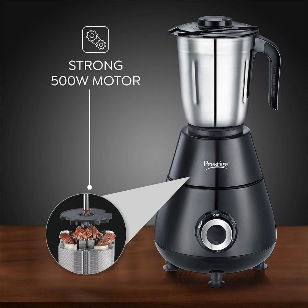 Prestige Apex 3 Jars 500W Mixer Grinder (Black) : 1 unit