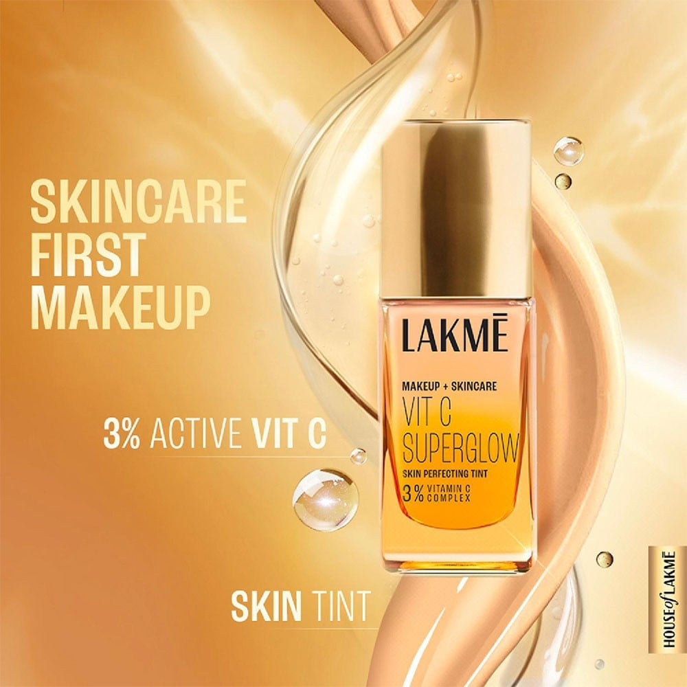 Lakme Makeup+ Skincare Vitamin C SuperGlow Foundation (Cool Rose) : 25 ml