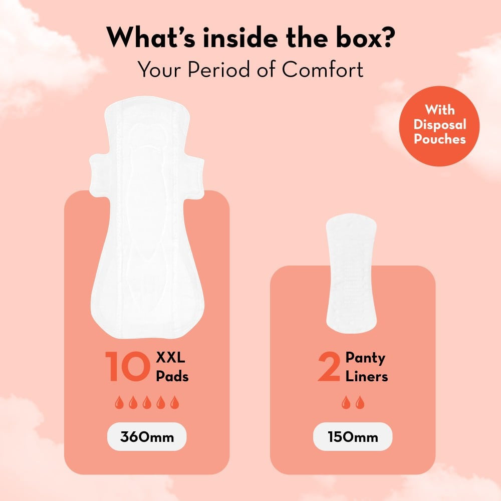 Plush Rash Free Sanitary Pads (with 2 Free Liners) : 10 pieces