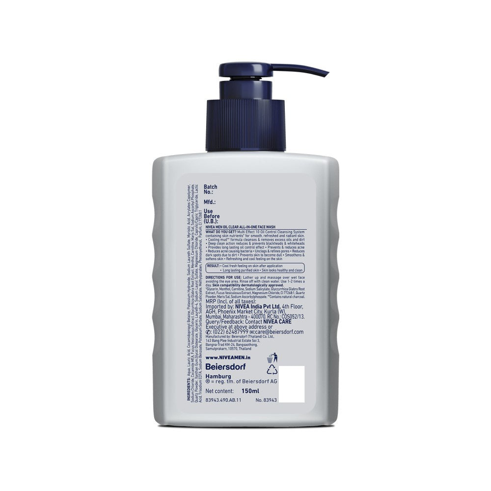 Nivea Men Oil Control All-in-1 Face Wash : 150 ml