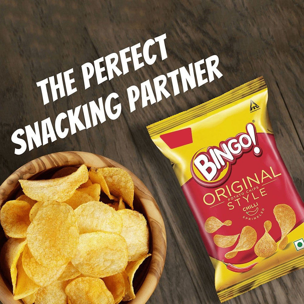 Bingo Original Style Chilli Sprinkled Potato Chips - Pack of 3 : 3 x 90 g