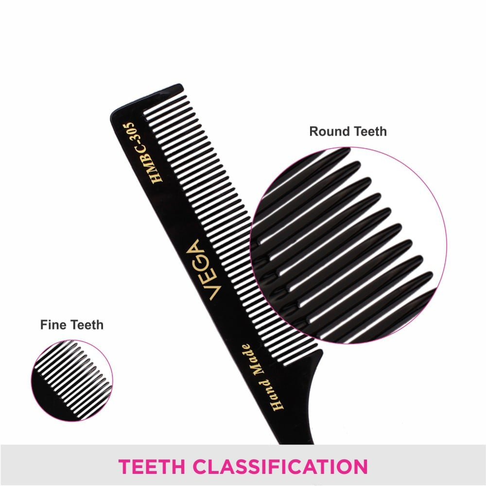 Vega Tail Hair Comb - HMBC-305 (Black) : 1 piece