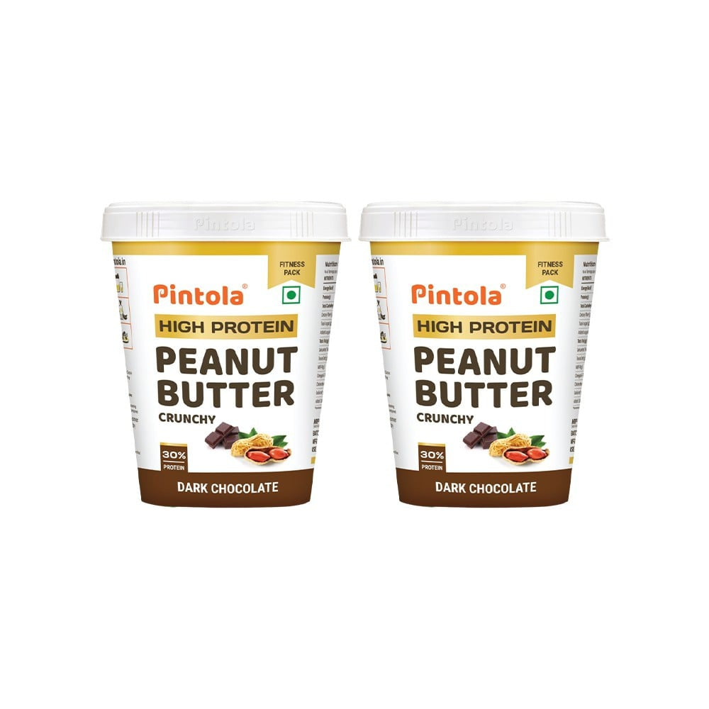 Pintola Dark Chocolate Crunchy Peanut Butter - Pack of 2 : 2 x 510 g